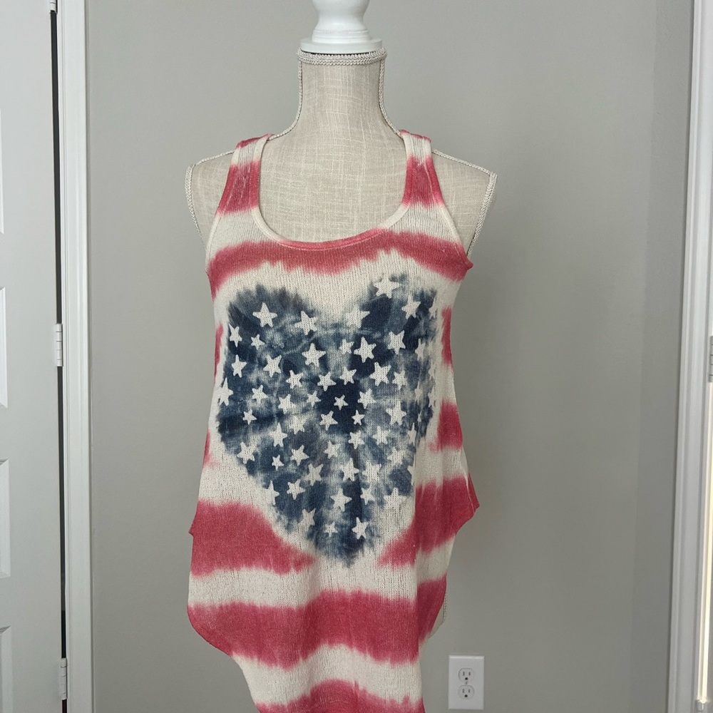 Gaze Red and Blue Star Heart Tank Top